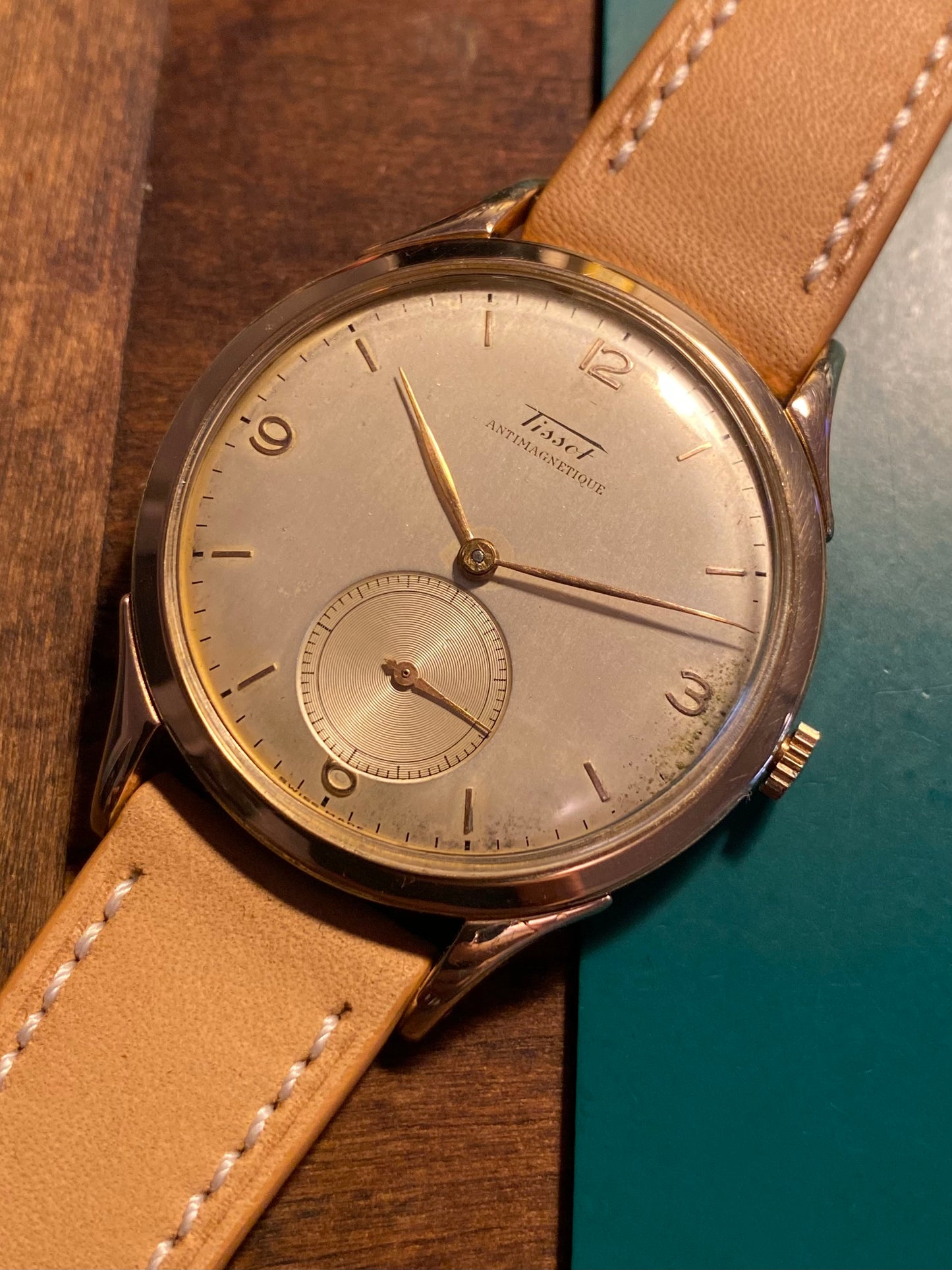 Tissot Oversize 38,6mm Antimagnetique Montre Vintage Mécanique Grand Diamètre 1950