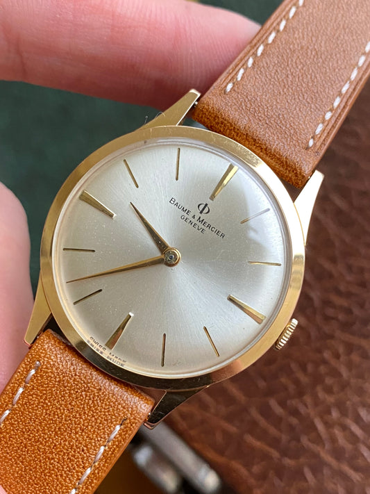 Baume & Mercier 2599 Montre Vintage Mécanique Extra-Plate Plaqué Or BM1050 - 1960
