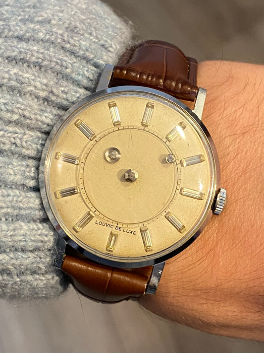 Louvic De Luxe "Mystery Dial" Montre Vintage Mécanique 1960