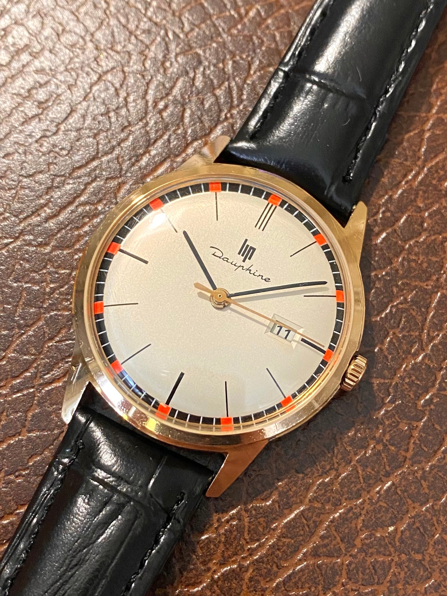 LIP Dauphine Rallye Montre Vintage Mécanique Plaqué Or R558 - 1960