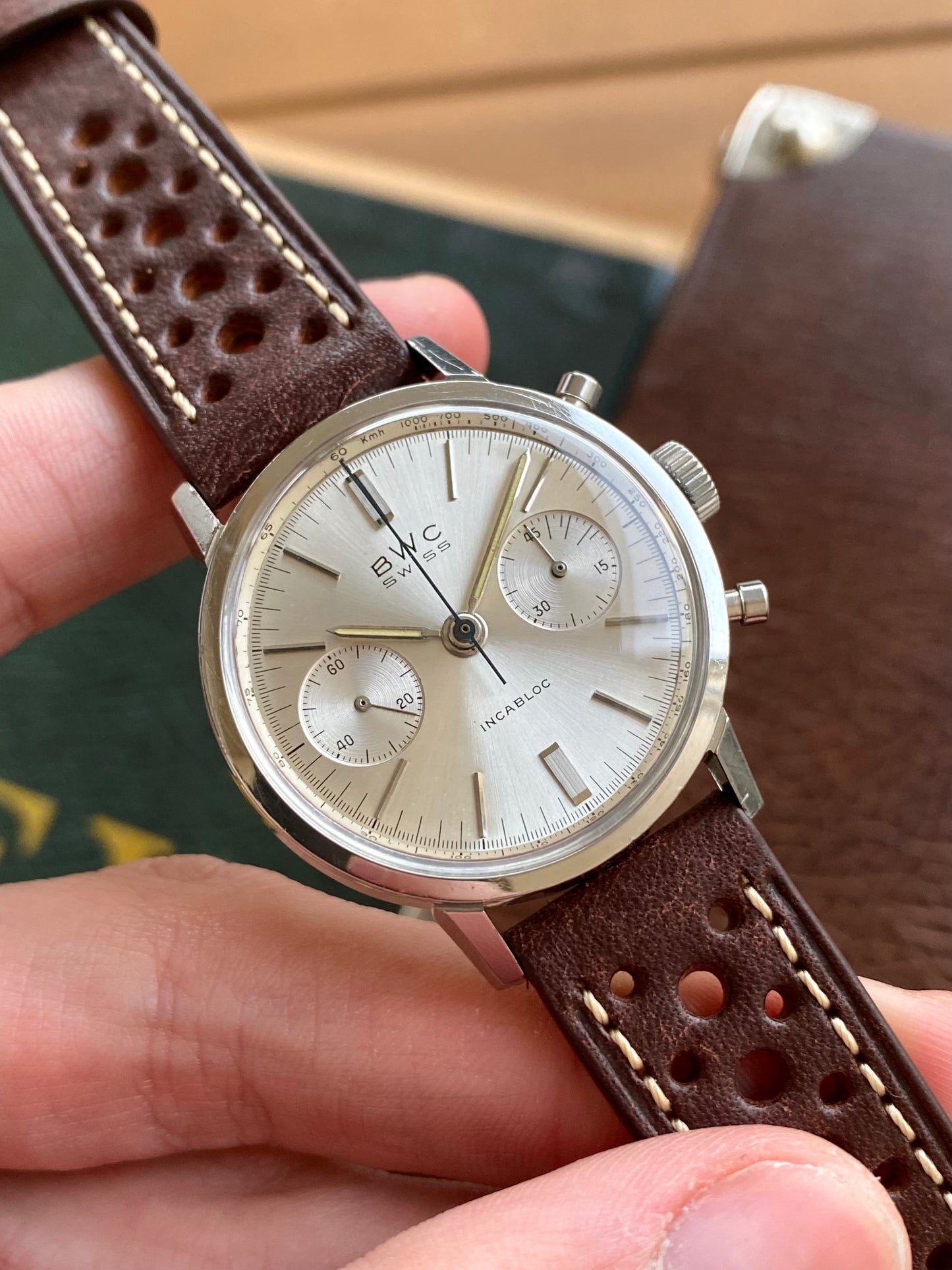 BWC Swiss Montre Vintage Chronographe en Acier - Landeron 248 - 1960