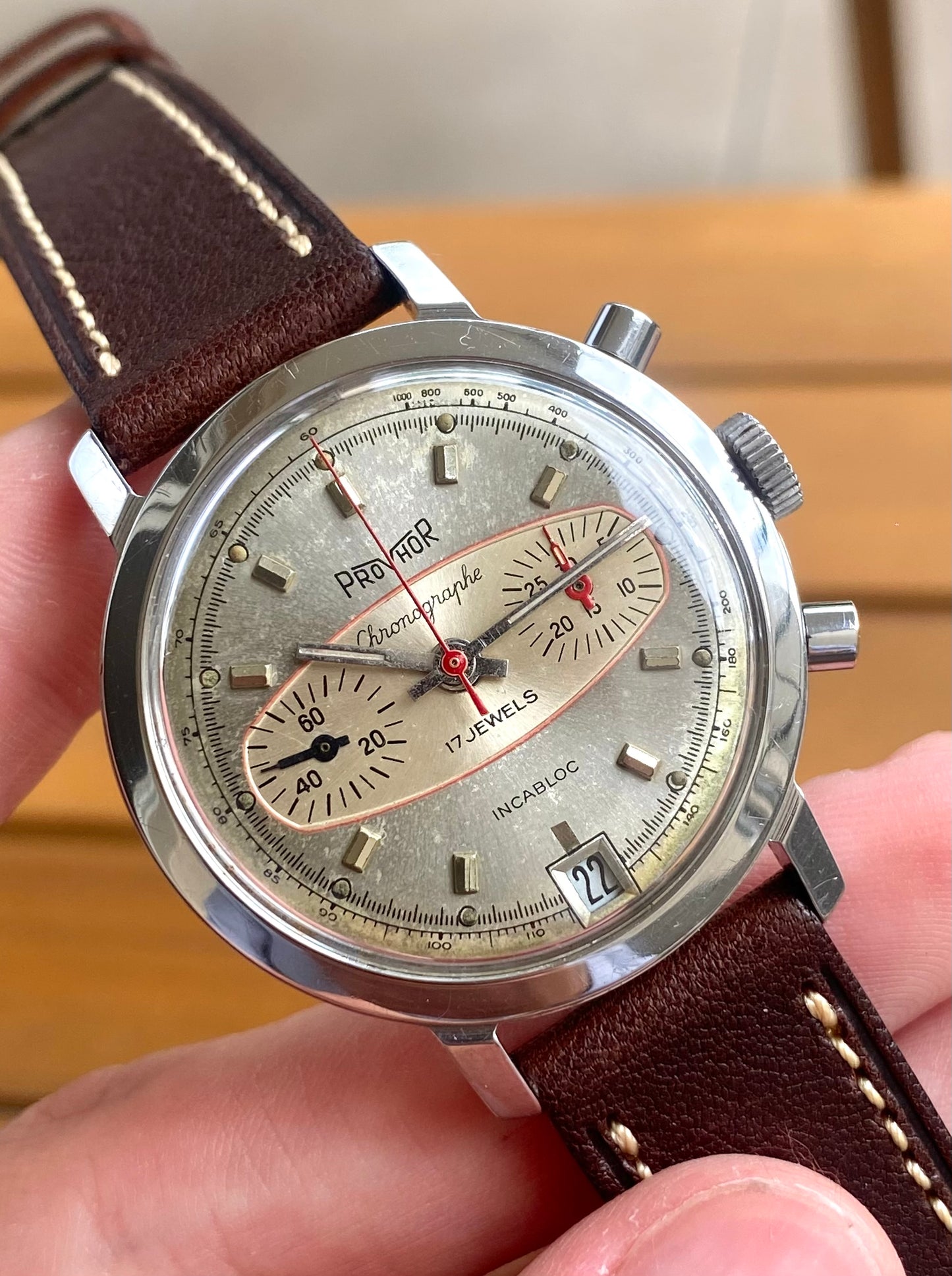 Provhor Chronographe Racing Landeron 189 Montre Rallye Mécanique 1970