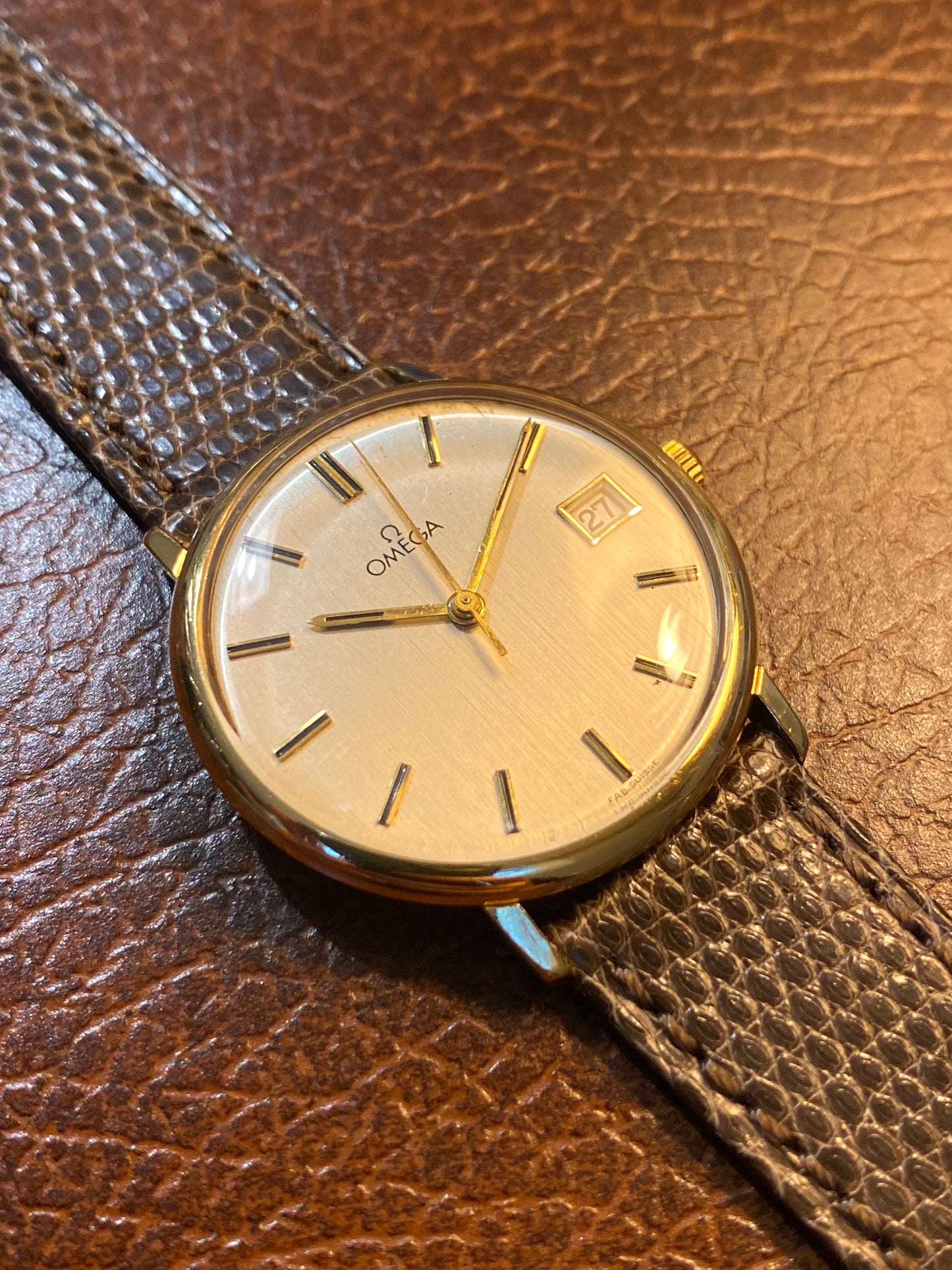 Omega 18K Or Jaune 750/1000 Montre Vintage Mécanique Cal.601 Réf.1031 - 1971