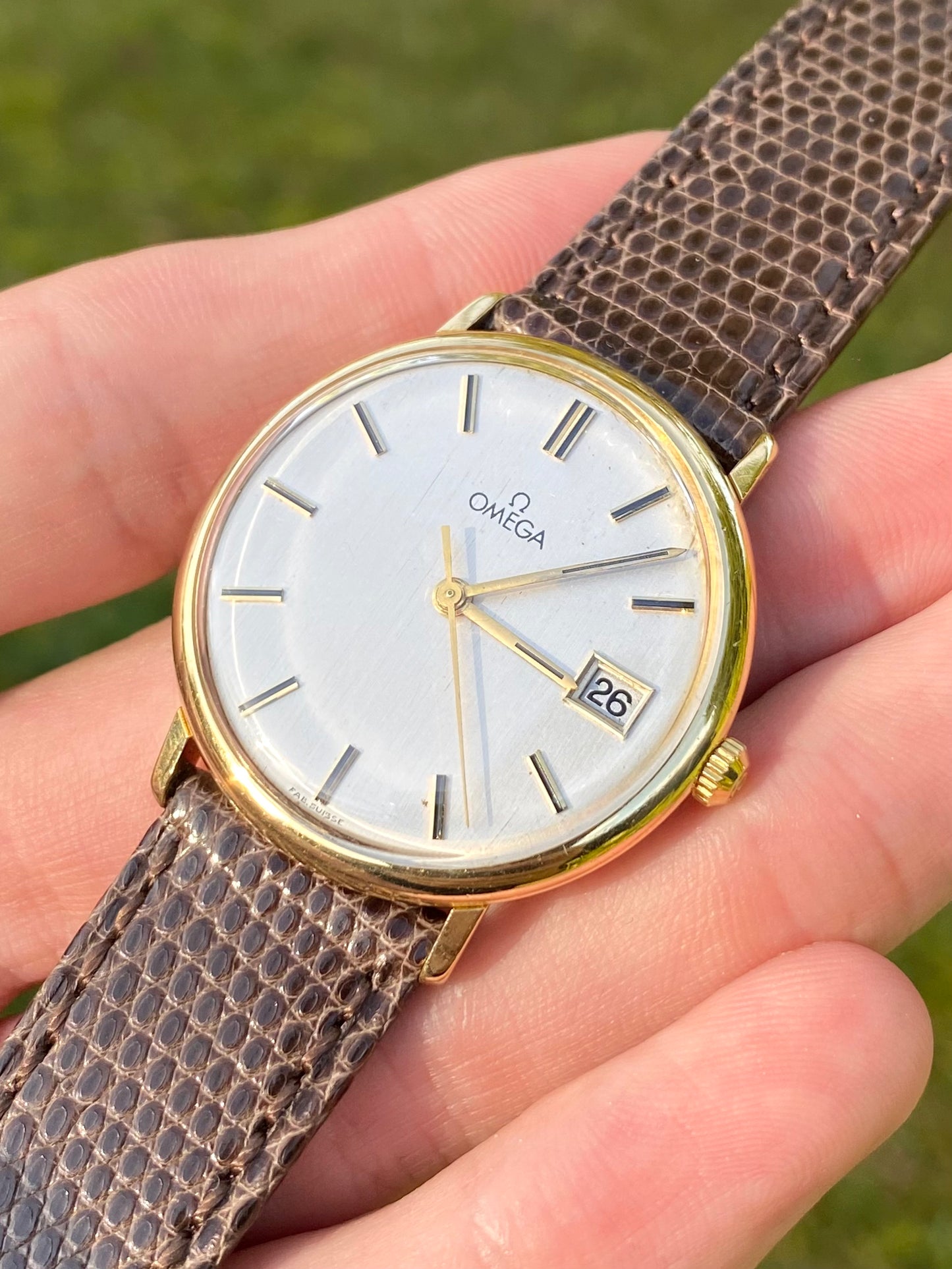 Omega 18K Or Jaune 750/1000 Montre Vintage Mécanique Cal.601 Réf.1031 - 1971