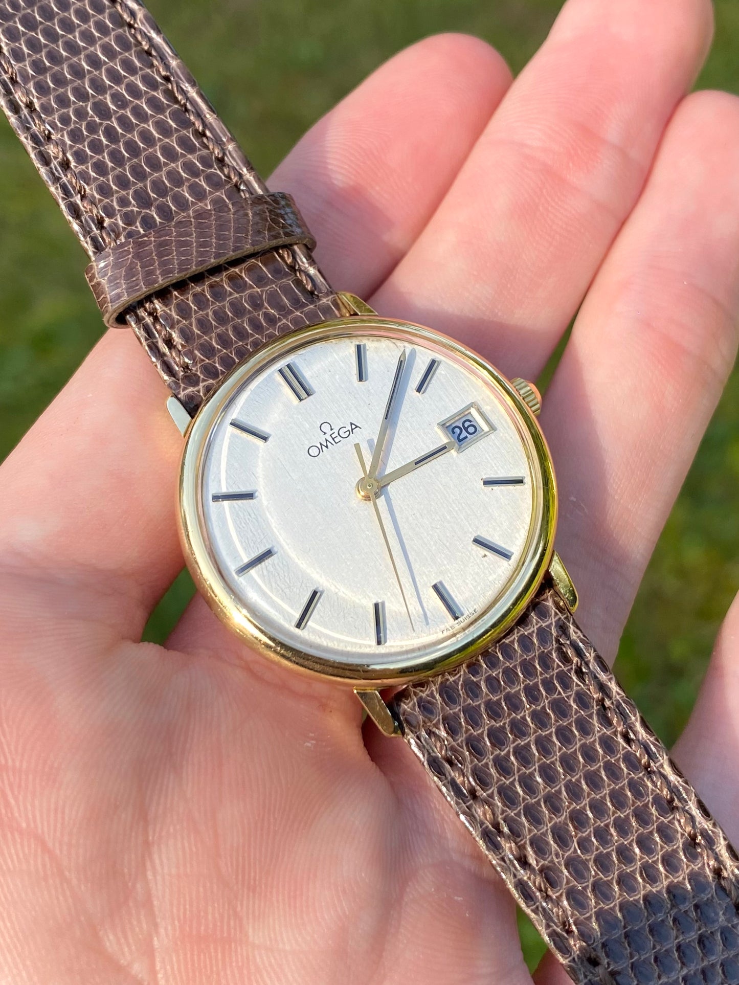 Omega 18K Or Jaune 750/1000 Montre Vintage Mécanique Cal.601 Réf.1031 - 1971