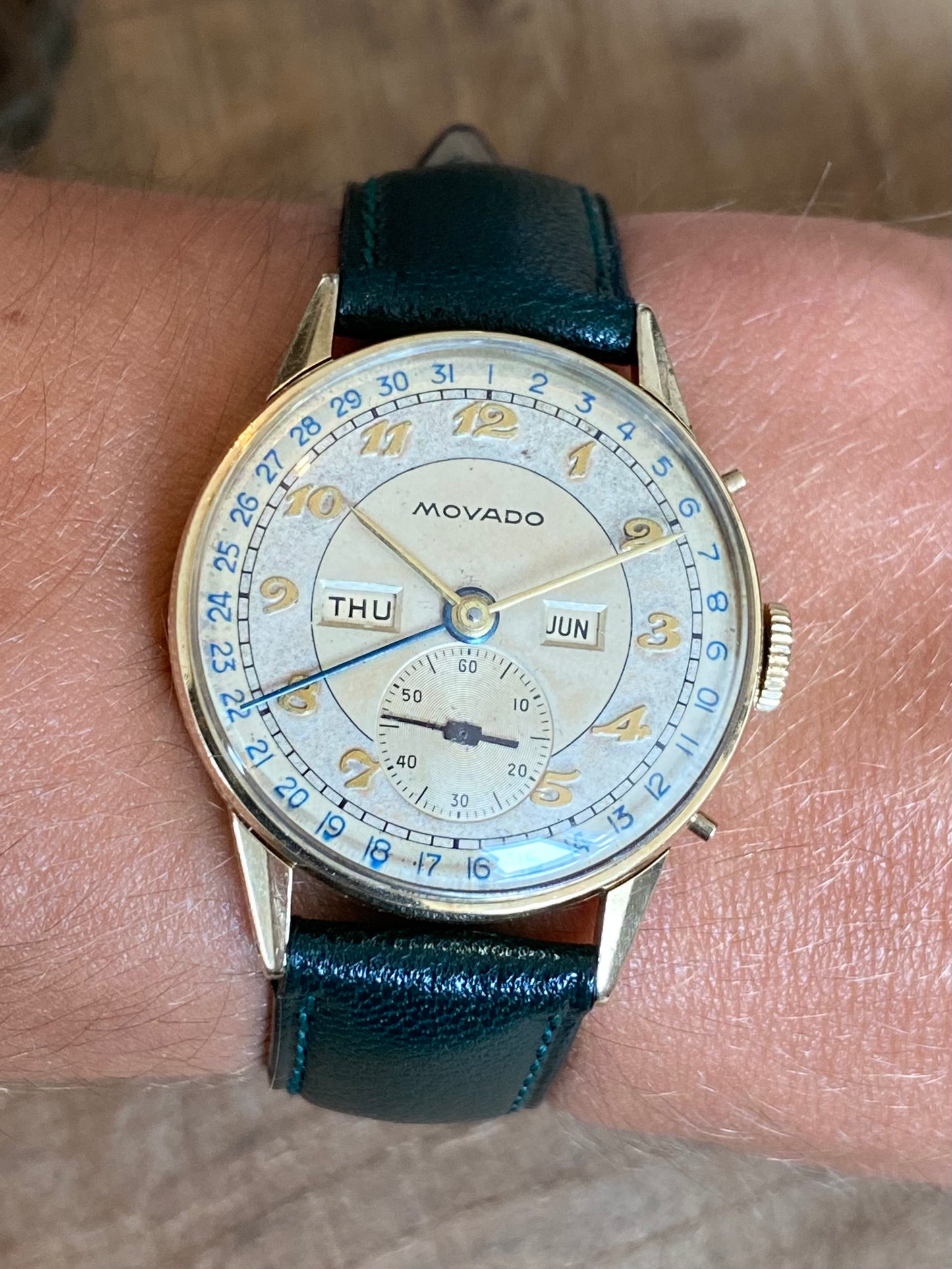 Movado Triple Date Calendrier 475 Montre Vintage Mécanique 1950