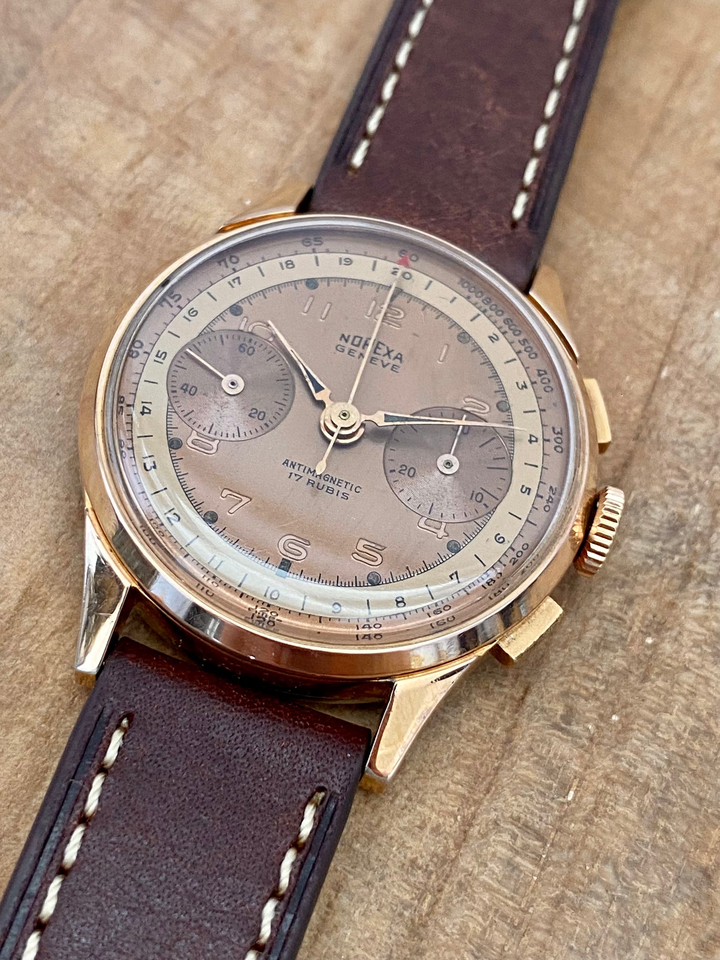 NOREXA Genève Chronographe Montre Vintage Mécanique Landeron 48 1960