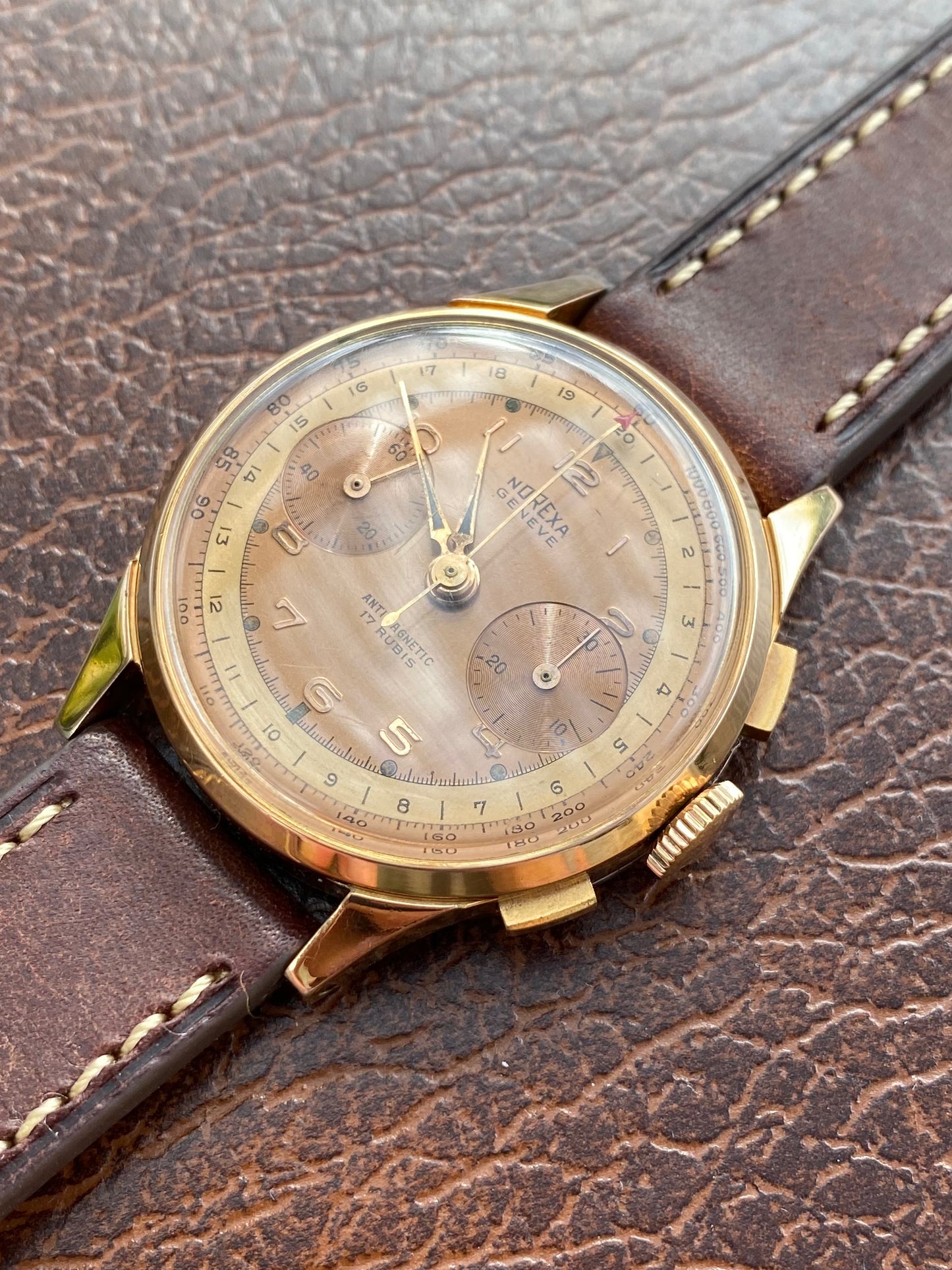 NOREXA Genève Chronographe Montre Vintage Mécanique Landeron 48 1960