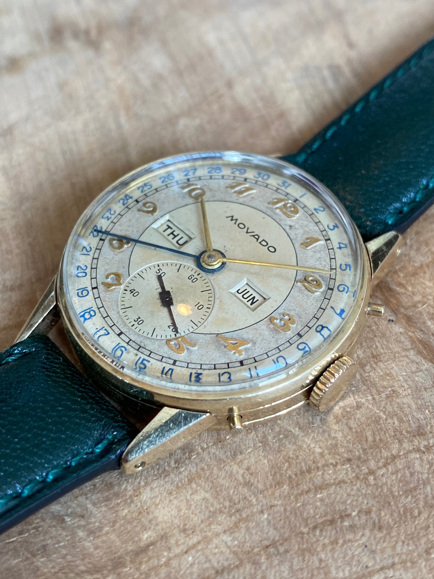 Movado Triple Date Calendrier 475 Montre Vintage Mécanique 1950
