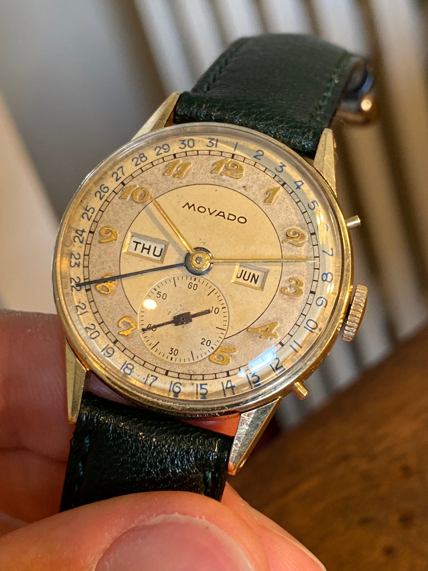 Movado Triple Date Calendrier 475 Montre Vintage Mécanique 1950