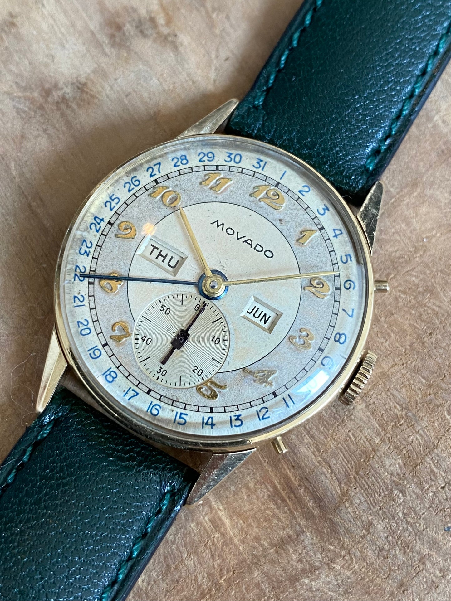 Movado Triple Date Calendrier 475 Montre Vintage Mécanique 1950