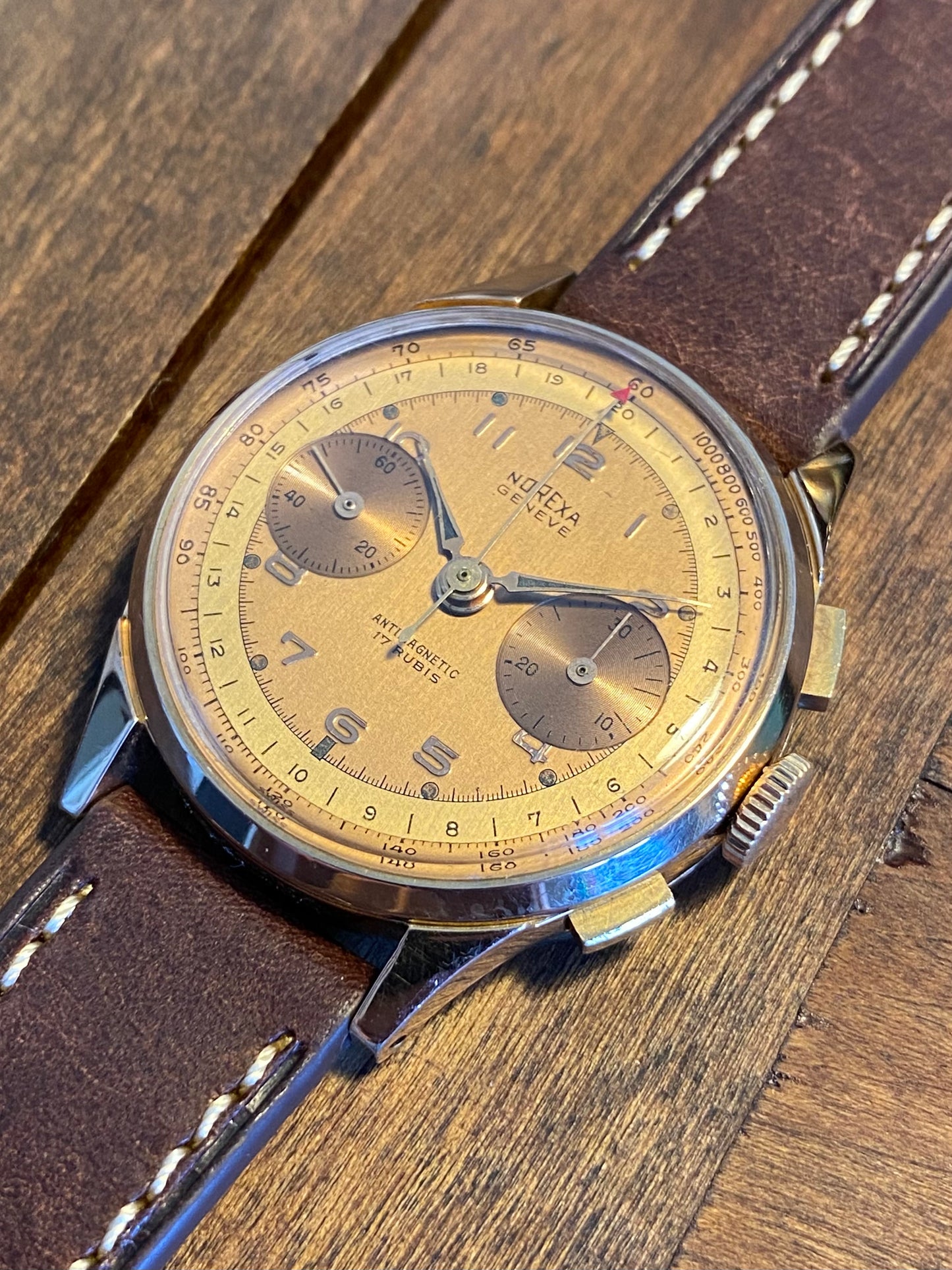 NOREXA Genève Chronographe Montre Vintage Mécanique Landeron 48 1960