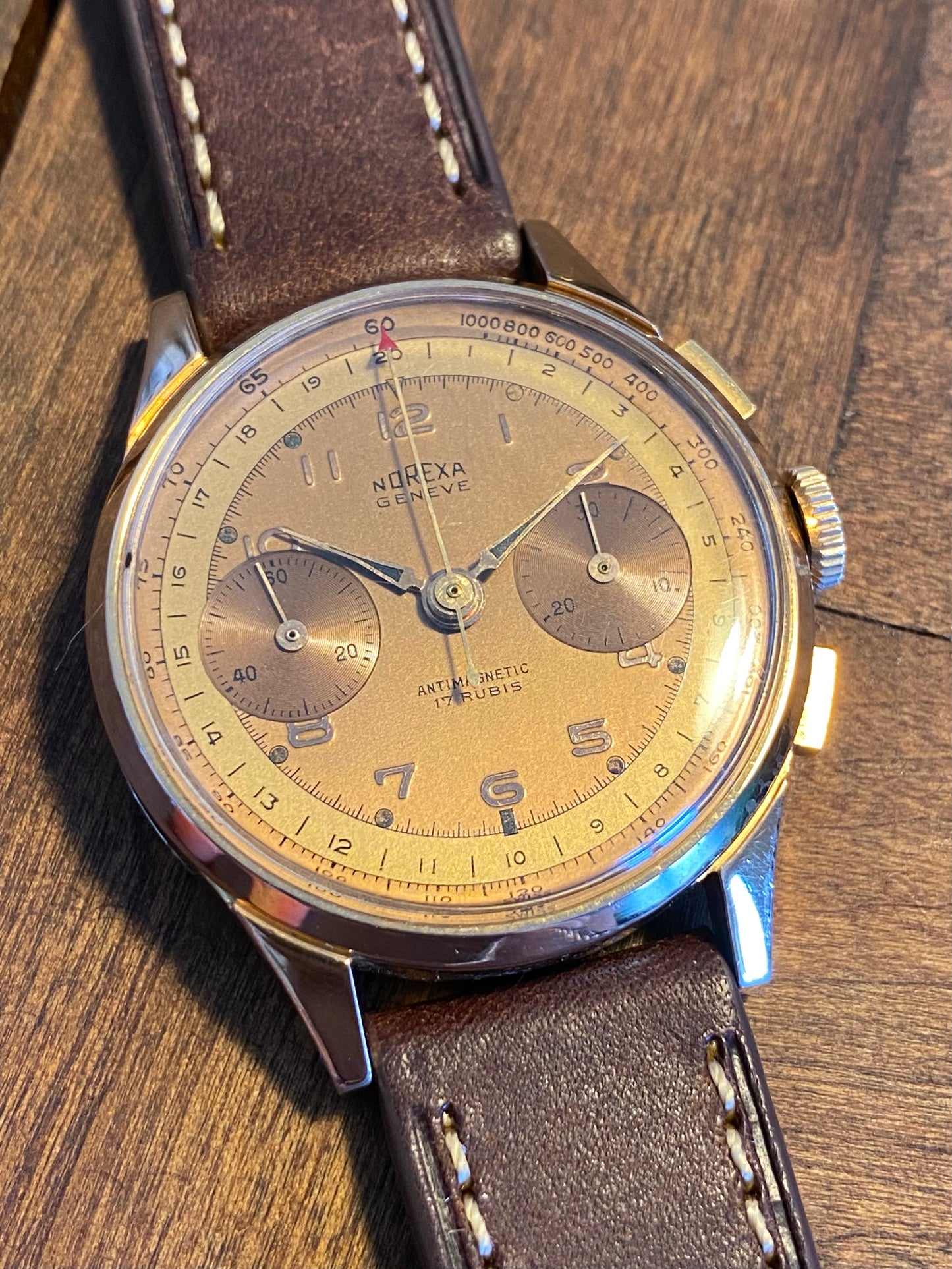 NOREXA Genève Chronographe Montre Vintage Mécanique Landeron 48 1960