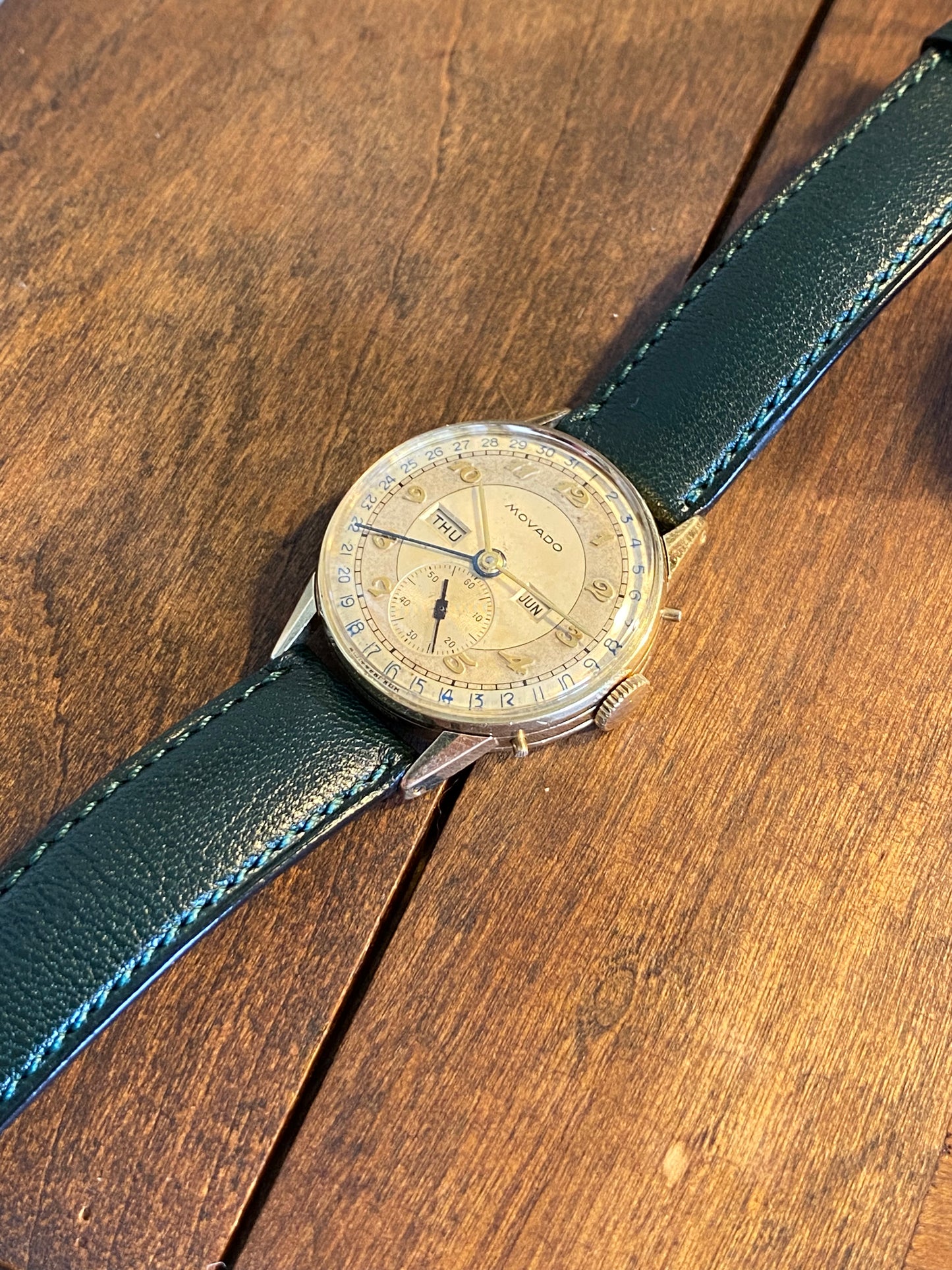 Movado Triple Date Calendrier 475 Montre Vintage Mécanique 1950