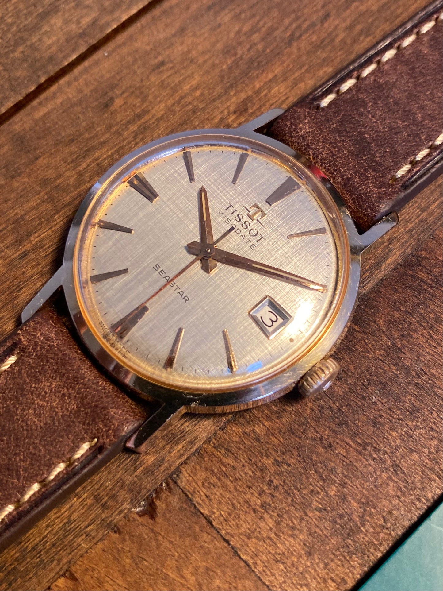 Tissot Visodate Seastar Cadran Lin Montre Vintage Mécanique 1960