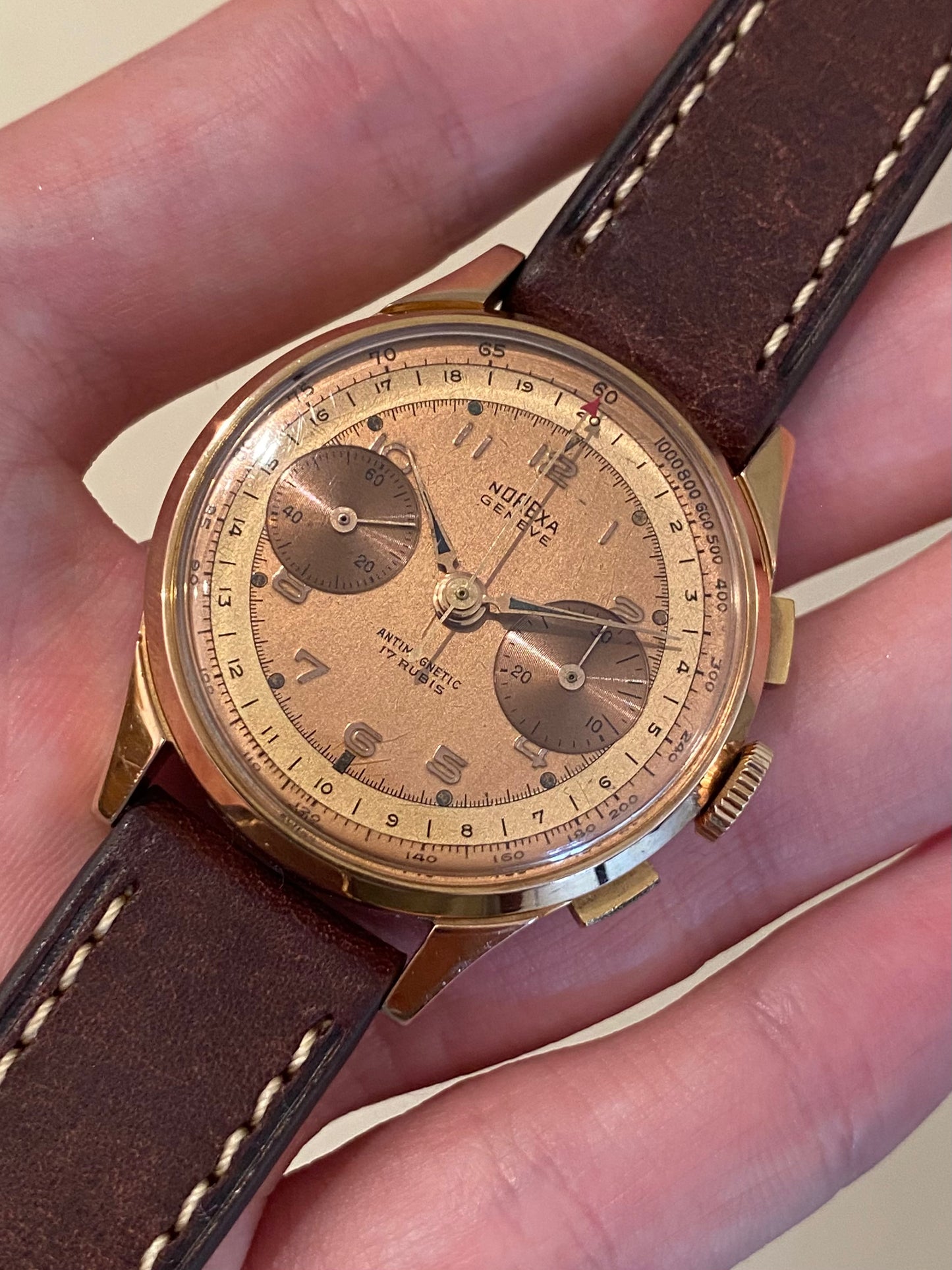 NOREXA Genève Chronographe Montre Vintage Mécanique Landeron 48 1960