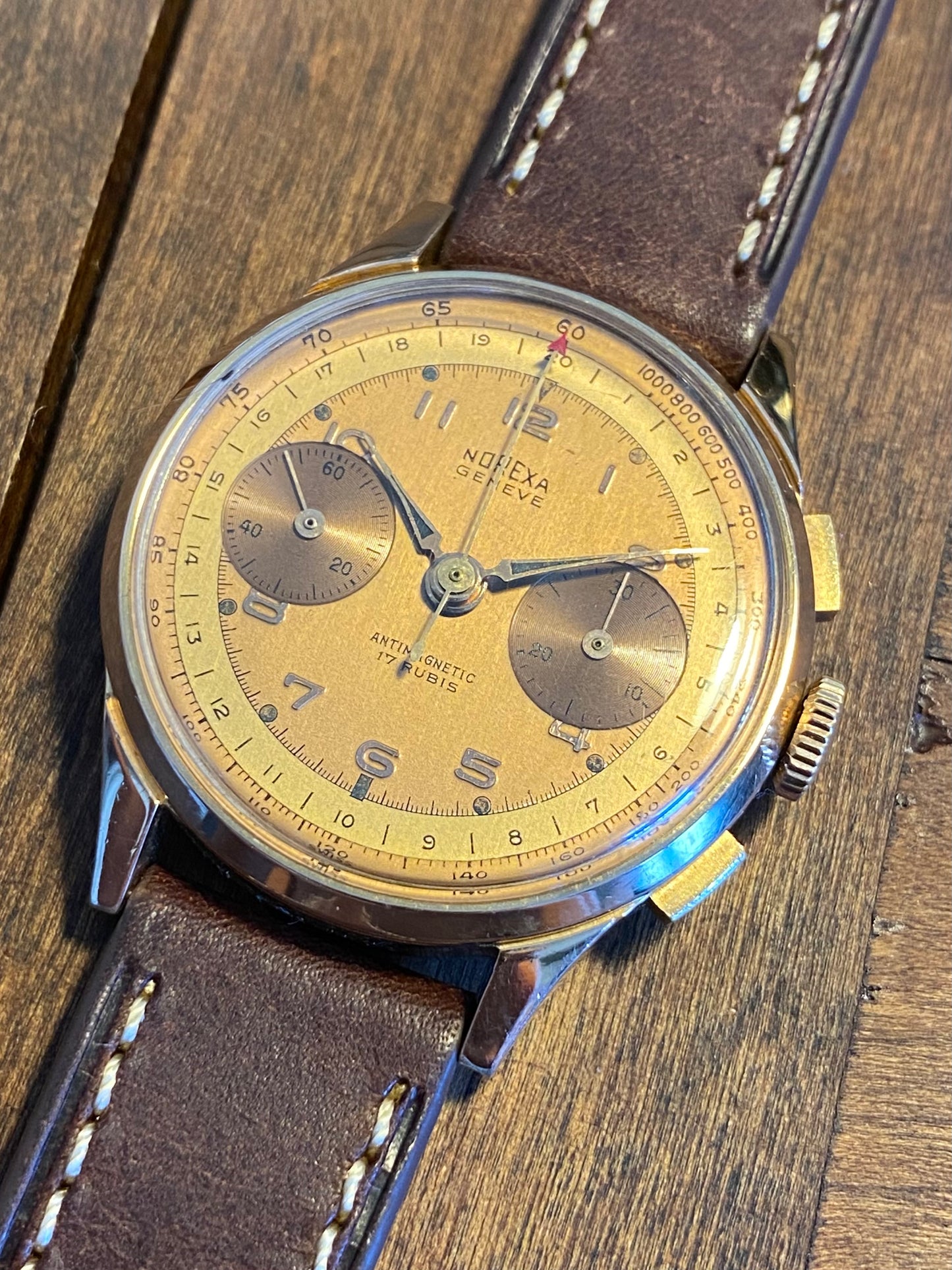 NOREXA Genève Chronographe Montre Vintage Mécanique Landeron 48 1960