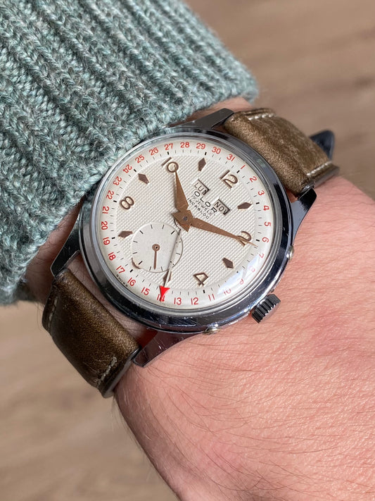 Olor Triple Date Calendrier - Cadran Nid d’abeille